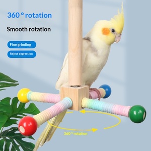 Du <span class=keywords><strong>Parrot</strong></span> Dönen Yel Değirmeni Oyuncak Standı Dayanıklı Çizilmeye Dayanıklı Diş Çıkarma Eğlenceli Kendi Kendine Eğlenceli Sultan Papağanı Küçük Güneş Kuşu Oyuncak DLH-M110 - Product Image 2