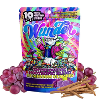 Emballage de bonbons champignon gommeux réutilisable de luxe personnalisé sacs de pochette en mylar anti-odeurs de dessin animé 3.5G avec fermeture éclair