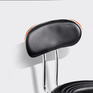 Zxm Novelty Design Black Bar Leather <b>Counter</b> <b>Stool</b> Metal Frame <b>Back</b> Barber Chair <b>With</b> Wheel Beauty Salon - Product Image 5