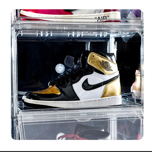OEM Transparent Shoe Box Plastic Storage Drop Front Sneakers Clear Stackable Organizer Acrylic Storage Shoe Box Plastic