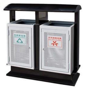 Contenedor de Reciclaje para Exteriores, Contenedor Rectangular de Acero Galvanizado para Clasificación de Residuos, 920x360x1000mm - Product Image 2