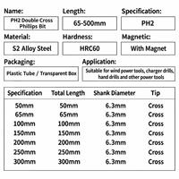 Embout de tournevis cruciforme double face en acier FEIDA S2 PH2, embouts magnétiques pour perceuse électrique et visseuse à chocs