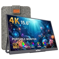 Monitor Portátil 4K de 15.6 Pulgadas con Múltiples Puertos USB C y Conector de Audio, Amplia Compatibilidad con Laptops, Smartphones y Tablets