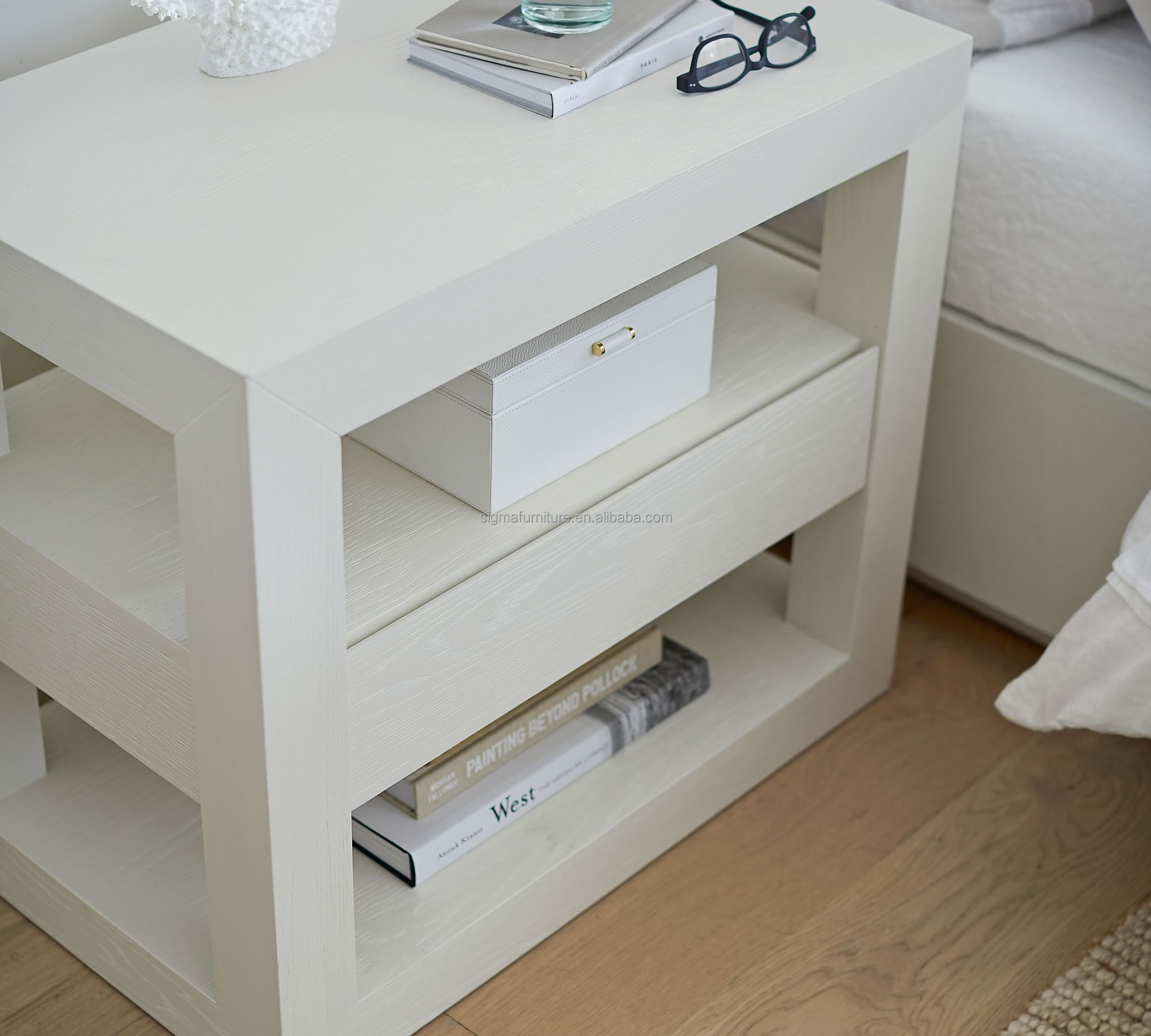 New design modern coffee bedside table cupboard nightstand with drawer