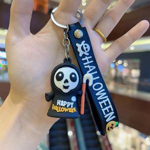 2024 nuevos regalos del Día <span class=keywords><strong>de</strong></span> Todos los Santos al por mayor PVC goma calabaza araña murciélago llavero fantasma <span class=keywords><strong>de</strong></span> Halloween llavero - Product Image 3