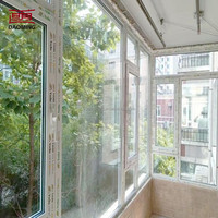 Ventana Francesa de Diseño Europeo con Pantalla de Fibra de Vidrio, Vinilo UPVC, Doble Acristalamiento, Color Blanco, Abatible, con Opción Automática