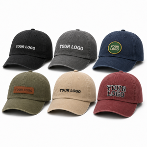 Cappelli da Baseball Vintage in Cotone Lavato SHINY di Alta Qualità, Non Strutturati, con Logo Ricamato 3D Personalizzato per Sport - Product Image 1