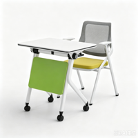 Table de conférence pliante multifonctionnelle verte - Bureaux et chaises pour étudiants universitaires - Bureaux et chaises pliables pour campus