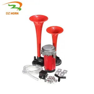 12v Red 2 pipes air horn truck horn music air horn with air pump