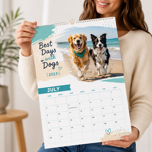 Promotion Custom Photo Frame <b>Calendar</b> Office Gift Cheap Saddle Stitch Spiral Binding Daily Monthly Printing Wall <b>Calendar</b> - Product Image 1