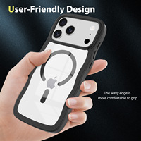 Étui de téléphone transparent en TPU magnétique HMJ pour iPhone Ultra 18 Fold, anti-empreintes digitales, antidérapant, coque de téléphone mobile personnalisée