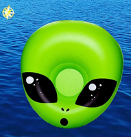 Bouée de piscine gonflable portable en PVC vert personnalisée pour fête aquatique