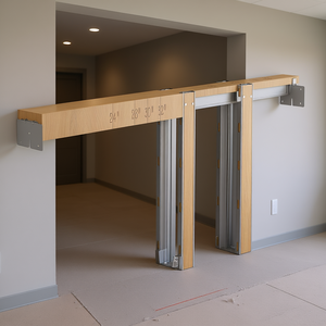 Kit de cadre de porte escamotable 36 po de largeur 80 po de hauteur avec fonction de fermeture douce pour portes escamotables - Product Image 3