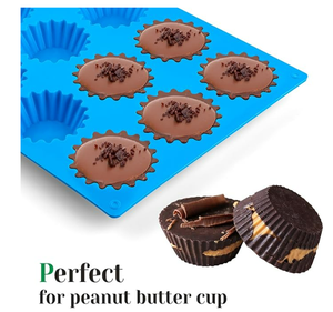 Moldes <span class=keywords><strong>de</strong></span> <span class=keywords><strong>Silicona</strong></span> Antiadherentes <span class=keywords><strong>de</strong></span> 12 Cavidades para Copas <span class=keywords><strong>de</strong></span> Mantequilla <span class=keywords><strong>de</strong></span> Maní y Bombones <span class=keywords><strong>de</strong></span> Chocolate para Fat Bombs - Product Image 3