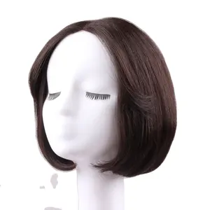 Parrucca da donna di alta classe per capelli umani colore naturale 2 # lunghezza dell'immagine 30cm 35cm parrucche di separazione fatte a mano per parrucca da donna