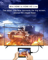 Câble HDMI vers Mini HDMI SYONG, adaptateur haute vitesse 1080P60Hz pour caméra vers ordinateur, téléviseur, moniteur