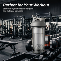 Bouteille shaker sport réutilisable sans BPA, anti-fuite, à boire directement, portable, pour protéines en poudre, fitness, avec boule mélangeuse