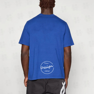 Camisetas Deportivas de Lujo Personalizadas al por Mayor, de Corte Holgado, con Estampado Serigrafiado, Cuello Acanalado Grueso, Color Sólido, para Hombre, de Alta Calidad - Product Image 3
