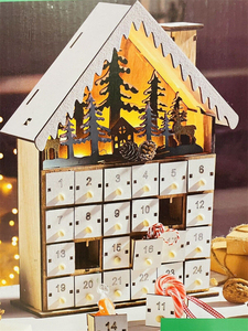 Nuevo Gabinete de Almacenamiento Navideño con 24 Cajones, Forma de Casa Blanca, Gabinete de Madera con <span class=keywords><strong>Luces</strong></span> <span class=keywords><strong>LED</strong></span> para Adornos Navideños - Product Image 4