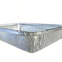 SP4328 2200ml Einweg-Aluminiumfolienbehälter |   Rechteckige Lebensmittelverpackungsschale mit Papierdeckel für Backen und Catering