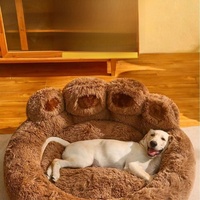 Lit pour chien et chat pliable, protecteur, classique, durable, en polyester à carreaux, simple, toutes saisons, amovible et lavable