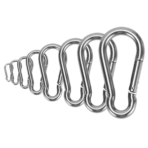 Mosquetón de Acero Inoxidable Resistente, Clip de Carabinero con Resorte, Acabado Liso, Ideal para Camping, Viajes y Actividades al Aire Libre - Product Image 1