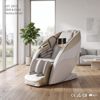 Fauteuil de massage corporel complet de luxe 4D à double moteur, zéro gravité, avec fonction flex SLTrack, chauffant, Shiatsu, pétrissage et étirement thaïlandais, mobilier de salon