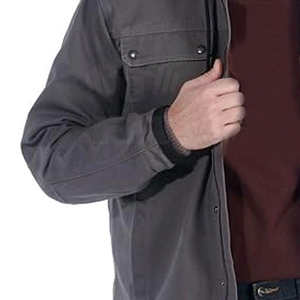 Chaqueta Casual Cortavientos de Mezclilla para Hombre, 100% Algodón, Cuello de Poliéster con Relleno, Estilo Informal - Product Image 3