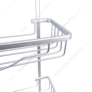 Estante de Almacenamiento para Cabezal de Ducha de Aluminio, 3 Niveles, Rectangular, Montado en la Pared, Sin Necesidad de Perforación, Plateado, para Baño - Product Image 4