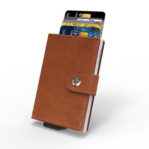 Rfid Blocking Custom Id <b>Card</b> <b>Holder</b> Aluminum Leather <b>Wallet</b> Anti Theft Front Pocket <b>Card</b> <b>Holder</b> <b>Wallet</b> Short Fashion PU Unisex - Product Image 6