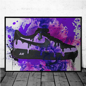 Baskets modernes à Graffiti violet Pop Street Wall Art photos et affiches imprimées sur toile pour la décoration de la maison Cuadros salon cadeau - Product Image 1