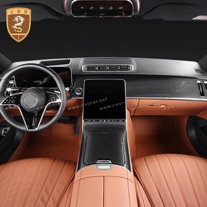 Cinta adhesiva de 3M para puerta Interior de coche, embellecedor de fibra de carbono para tablero de automóvil Mercedes Bens Clase S, W223, S400L, S450, <span class=keywords><strong>Maybach</strong></span>, <span class=keywords><strong>S480</strong></span>, S500 - Product Image 2