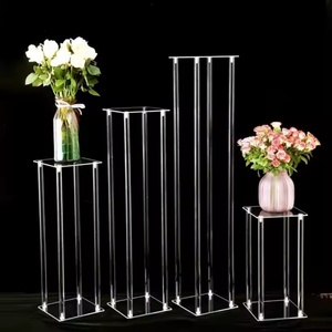 Wedding Centerpieces Acrylic <b>square</b> Flower <b>Vase</b> Flowers Stand for Party Tables Decorations Elegant Weddings Decoration Table - Product Image 1