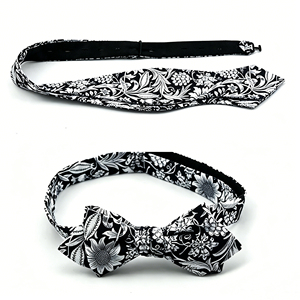Nœud Papillon en Coton Pointu Noué à la Main pour Hommes, Motif Floral/Paisley, Tissu Imprimé, Nœud Papillon Décontracté Vintage à Nouer Soi-même, Idéal pour Mariage et Fêtes - Product Image 5