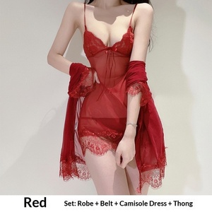 Lencerí<span class=keywords><strong>a</strong></span> Sexy Transparente de Encaje, Conjunto de Pijama para el Hogar, Lencerí<span class=keywords><strong>a</strong></span> Erótica para Mujer, Estilo Abstinencia, Disfraz de Lencerí<span class=keywords><strong>a</strong></span> Sexy - Product Image 2