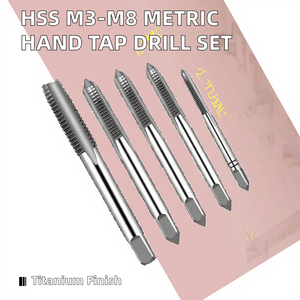 M3 M4 M5 M6 M8 HSS máy thẳng rãnh vít chủ đề cắm tay <span class=keywords><strong>tap</strong></span> khoan đặt Titan xoắn ốc điểm <span class=keywords><strong>tap</strong></span> Metric dụng cụ cầm tay - Product Image 3