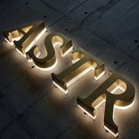 Enseigne publicitaire de magasin avec logo 3d personnalisé enseigne extérieure en acrylique rétro-éclairé en acier inoxydable pour entreprises