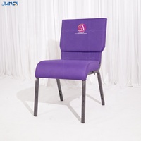 Chaises de prière d'église en fer empilables pour le cinéma en tissu durable