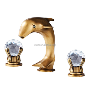 X8656B1BS Material de latón Montado en cubierta Manija doble del mezclador artístico <span class=keywords><strong>Dolphin</strong></span> - Product Image 3