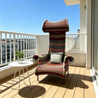 Fauteuil Queen en Rotin à Dossier Haut Tressé à la Main - Vente Chaude d'Usine en Gros - Luxe Moderne pour Cour, Hôtel, Jardin