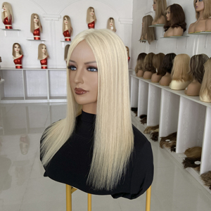 Nuevo Producto Listo para Enviar YF-2346 # Extensiones de Cabello Humano Virgen con Base de Seda, 60 5x6.5, 130% de Densidad, Lisas, Color Rubio - Product Image 1