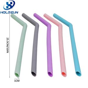 Custom Color Eco-Friendly Reusable Food Grade Juice Accessories Silicone Drinking <strong>Straws</strong> for Glasses - Product Image 3