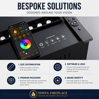 Soporte de TV Tonya con Chimenea Eléctrica de Vapor de Agua 3D Integrada, Simulación de Llama, Gran Tamaño, Personalizable
