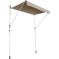 Auvent rétractable à bras articulé 6,0 m de projection, toile en polyester enduit de PU, robuste, à commande manuelle, pour terrasse extérieure