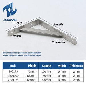 ชั้นวางของโลหะ Zuo รูปรูปตัว L ที่ค้ำมุมหนา - Product Image 5