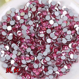 Strass en verre cristal à fond plat, strass ronds roses pour la décoration des ongles, accessoires de manucure, taille 3mm - Product Image 1