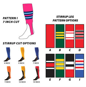 ملابس رياضية لركبة الركبي عالية بخطوط بيسبول جوارب بيسبول الأمريكية - Product Image 4