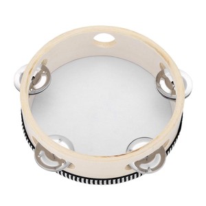 แทมบูรีนไม้ขนาด 6 นิ้ว ขอบสีดำ สำหรับเด็กเพื่อการศึกษาปฐมวัย - Product Image 1