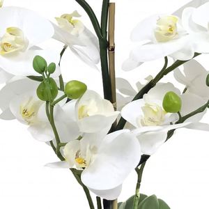 Orquídea Artificial de Alta Simulación Oh Arts, Bonsái de Orquídea Phalaenopsis Blanca Artificial para Decoración de Hoteles y Hogares - Product Image 4