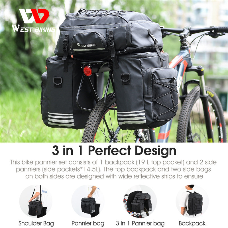 co-four® bisaccia per biciclette - borsa da sella per bicicletta con